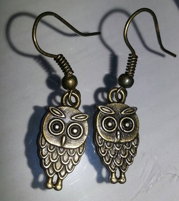 Arete lechuza vintage bisutería regalo