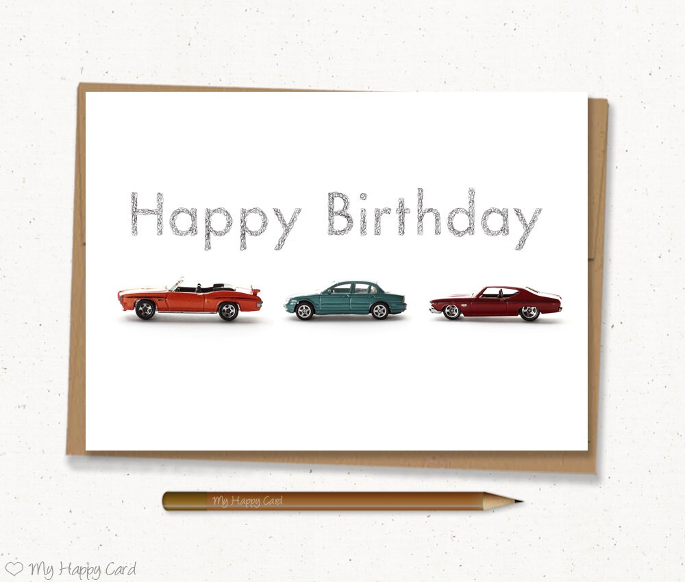 Car Birthday card Printable 5X7 Digital file | Etsy