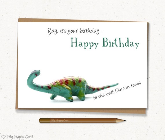 Dino birthday card Printable 4X6 Digital file | Etsy