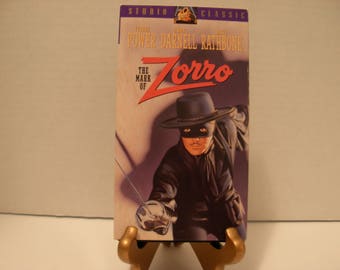 The Mark of Zorro, VHS Tape, Tyrone Power, Basil Rathbone, B & W, Full Screen, Free Shipping