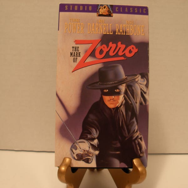 The Mark of Zorro, VHS Tape, Tyrone Power, Basil Rathbone, B & W, Full Screen, Free Shipping