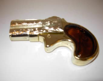 Gold, Avon, Derringer, Decanter, Wild Country Cologne, 2 FL OZ, Collectible, 1970s, Free Shipping