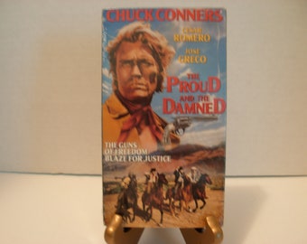 VHS Tape, SEALED, The Proud and the Damned, Chuck Conners, Cesar Romero, Color, Full Screen, Free Shipping, Buy 3 Save Money