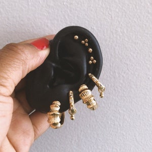 Small Bamboo Hoops // African Jewelry, Gold Plated Hoops, Gold Jewelry, Afrocentric, African Earrings, Gold Earrings, Gold Hoop Earrings