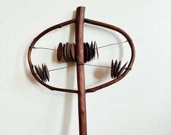 Oval Sistrum Rattle //African Shaker, African Rattle, African Instrument, Ancient Egypt Instrument, African Home Decor, Music Instrument