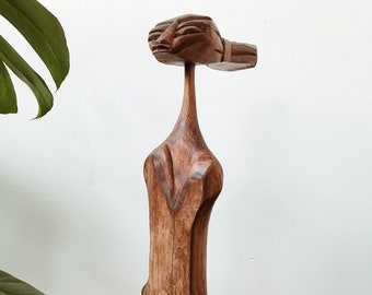 Mozambican Woman Statue// African Wood Statue, Afrocentric Style, African Art, Ethnic, African Decor, African Woman Sculpture