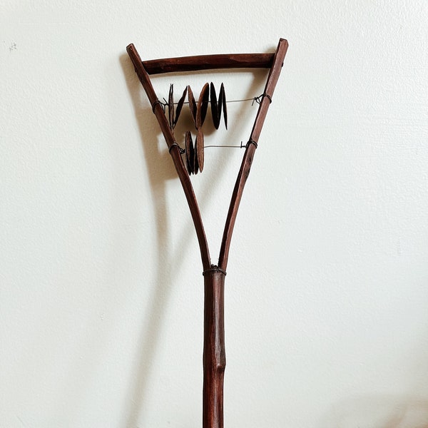 Double Fork Sistrum Rattle //African Shaker, African Rattle, African Instrument, Ancient Egypt Music Instrument, African Home Decor, Gift