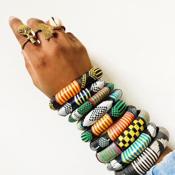 World Traveler Bracelets // African Tuareg Bracelet, African Jewelry, Colorful Jewelry, Afrocentric, Woven Bracelets, Ethnic Jewelry, Maasai