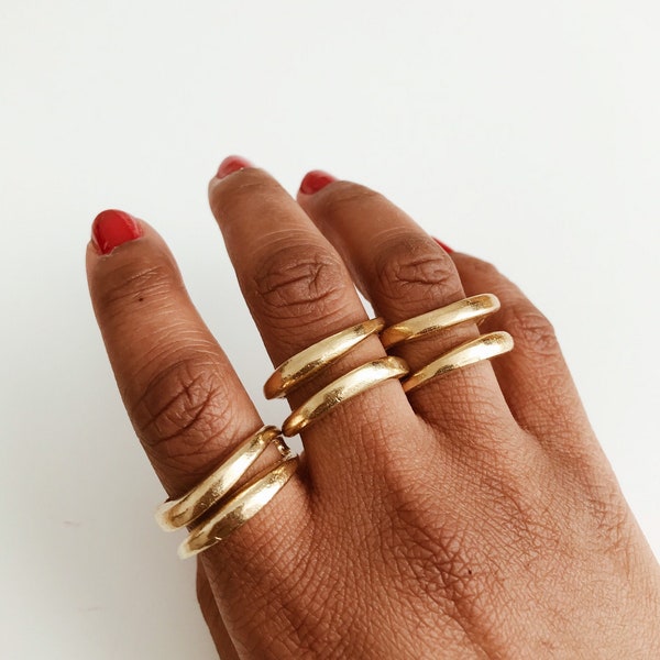 Yaya Ring // Brass Ring, Gold Ring, Ancient Egyptian Jewelry, Ethnic Jewelry, Brass Jewelry, African Ring,Afrocentric Jewelry, Double Ring