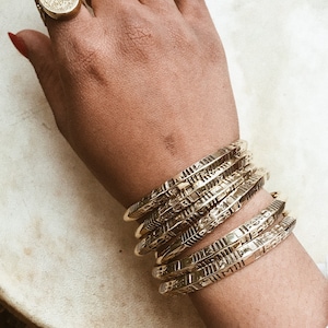 Tuareg Cuff// African Jewelry, Brass Jewelry, Afrocentric, Ethnic Jewelry, Africa Cuff, Gold Bangle, Fulani Cuff, Twisted Cuff, Etched Brass