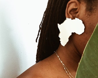 Pendientes africanos de oro espejo de 7,6 cm // Joyería africana, pendientes africanos, pendientes de botón africanos, afrocentrismo, pendientes de oro, pendientes acrílicos