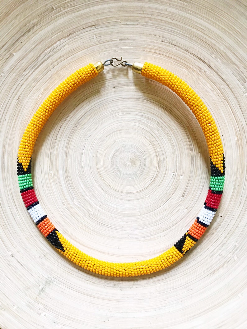 Kenyan Bead Necklace // Maasai African ChokerAfrican Jewelry | Etsy