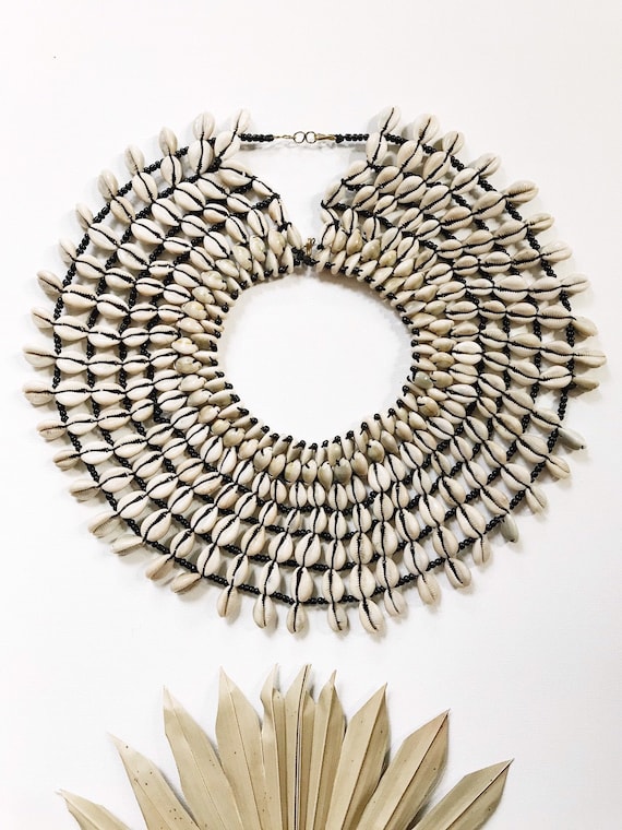 Of the Amazon Cowrie Cape // Cowry Necklace,Africa