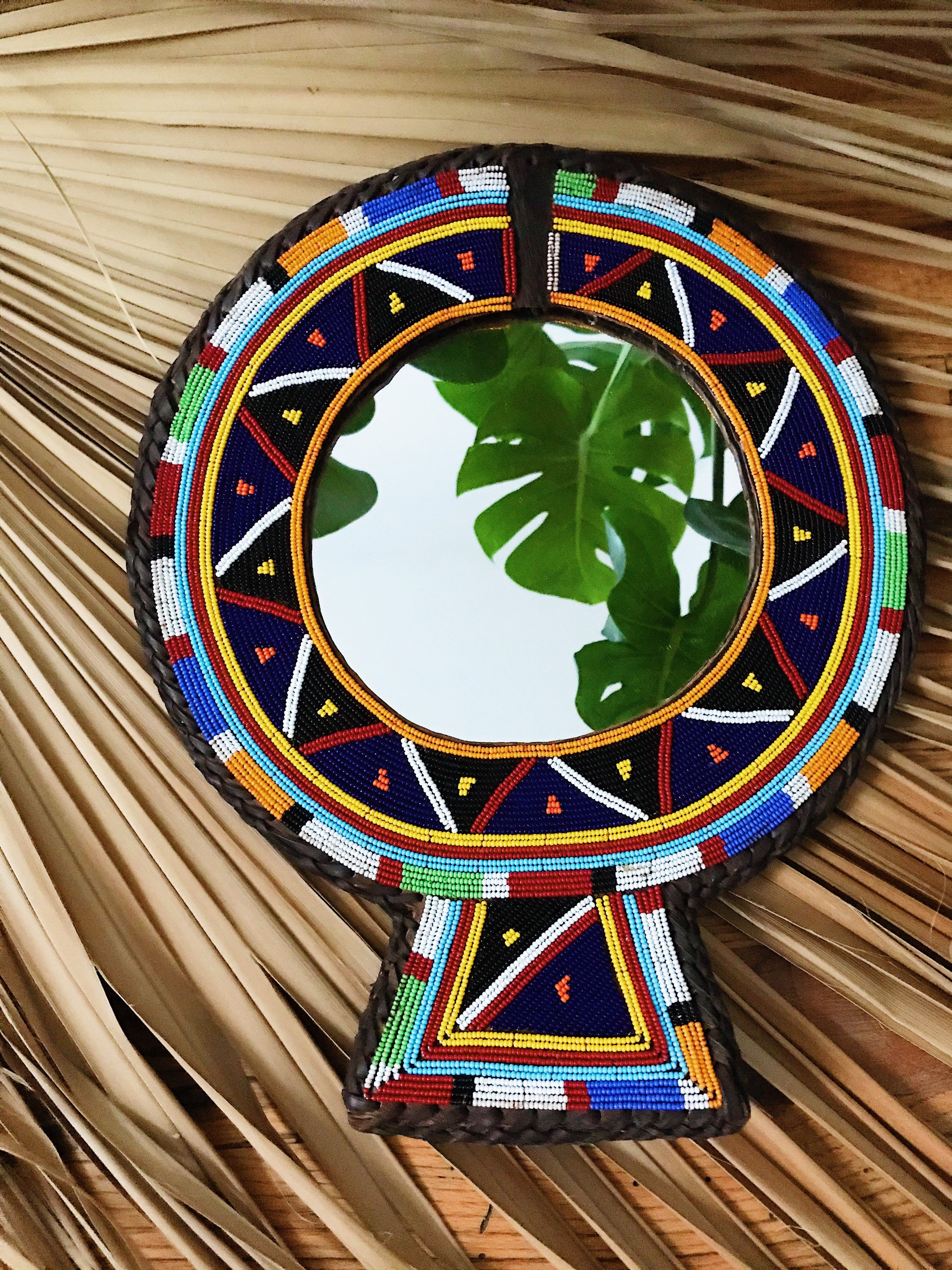 Maasai Necklace Mirror 2 // African Wall Mirror Wall Mirror Etsy