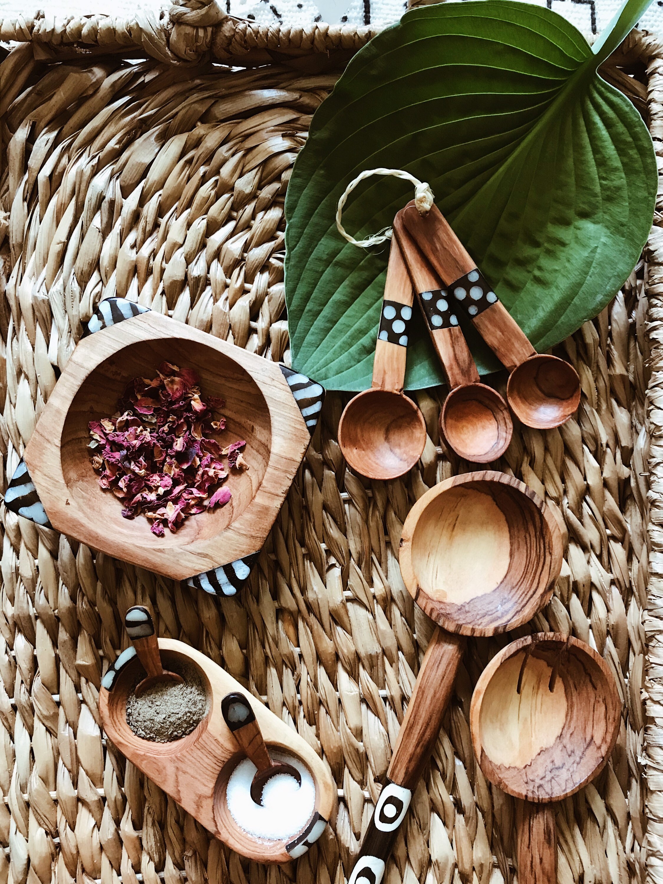 Batik Olive Wood Measuring Spoons // African Goods African Etsy