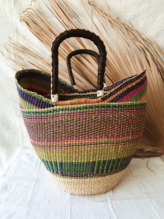 Woven African Market Tote-Multicolor // African Wi
