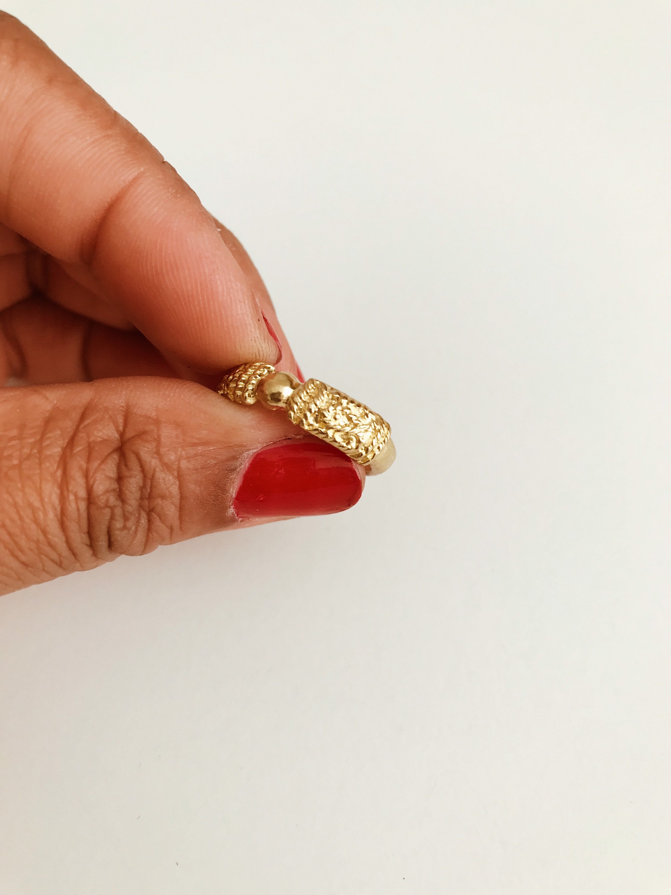 Nira Ring // Textured Brass Ring Gold Ring Ancient Egyptian | Etsy