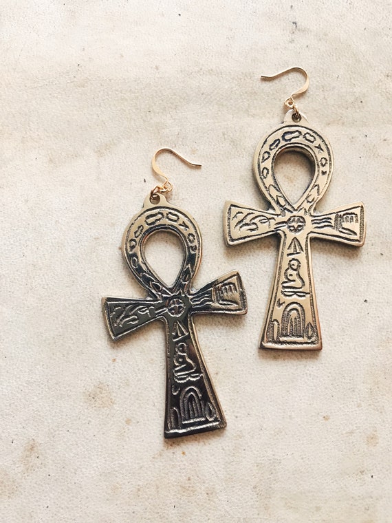 Hanging ankh earring new arrivals
