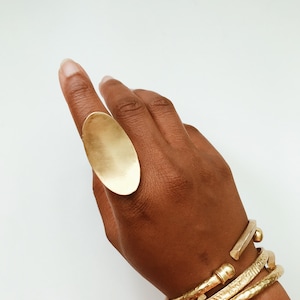 Luna Crescent Ring // Brass Ring, Gold Ring, Egyptian Jewelry,Ethnic Jewelry,Brass Jewelry, African Ring,Afrocentric Jewelry, Minimal Ring,