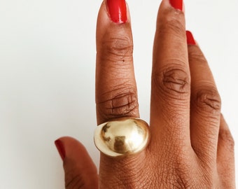 Domus Ring // Brass Ring, Gold Ring, Ancient Egyptian Jewelry, Dome Brass Ring, Brass Jewelry, African Ring,Afrocentric Jewelry, Stack Ring