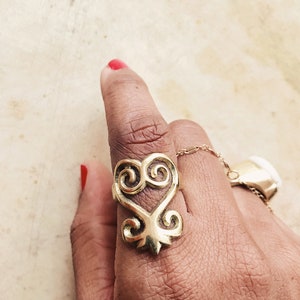 Sankofa Ring // Adinkra Rings, African Ring, African Jewelry, Ethnic Jewelry, Brass Jewelry, Statement Ring, Afrocentric Jewelry