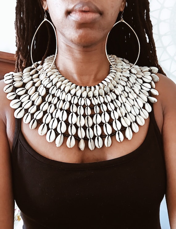 Of the Amazon Cowrie Cape // Cowry Necklace,Africa