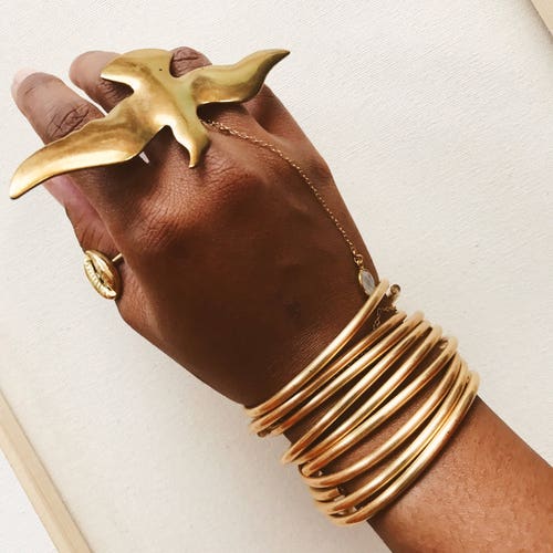 Melody Bangles // Brass Bangles, Bangle Stack Bracelets, African Jewelry, Egyptian Jewelry, Gold Bangles, Gold Bracelets, Adjustable Cuffs