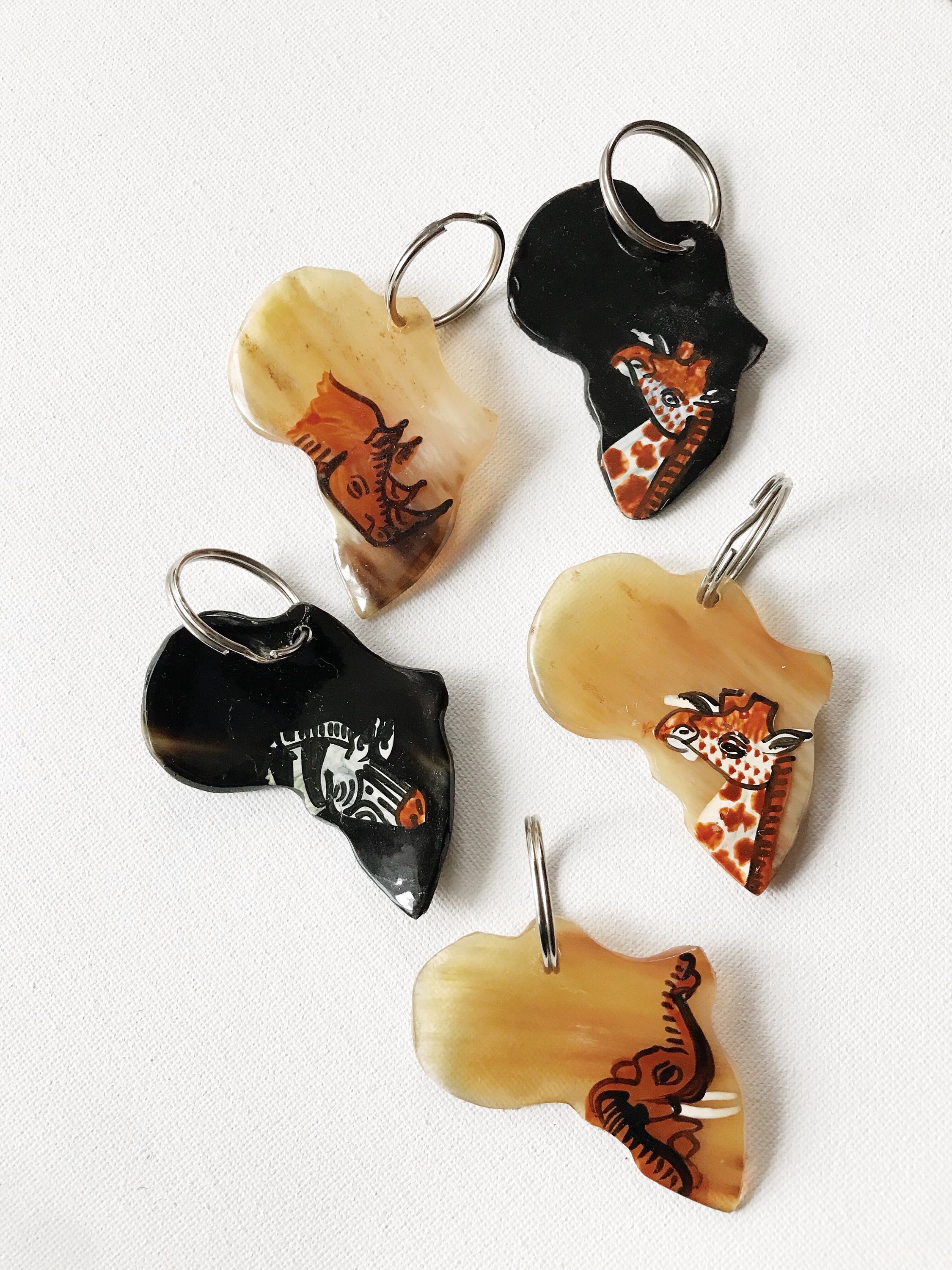 Africa Bone Keychain // Safari Keychain Animal Afro Comb Key Etsy