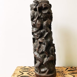 Large Ujamaa Family Tree Statue  // African Wood Statue, Afrocentric Style, African Art, Ethnic, African Decor, African Family Sculpture