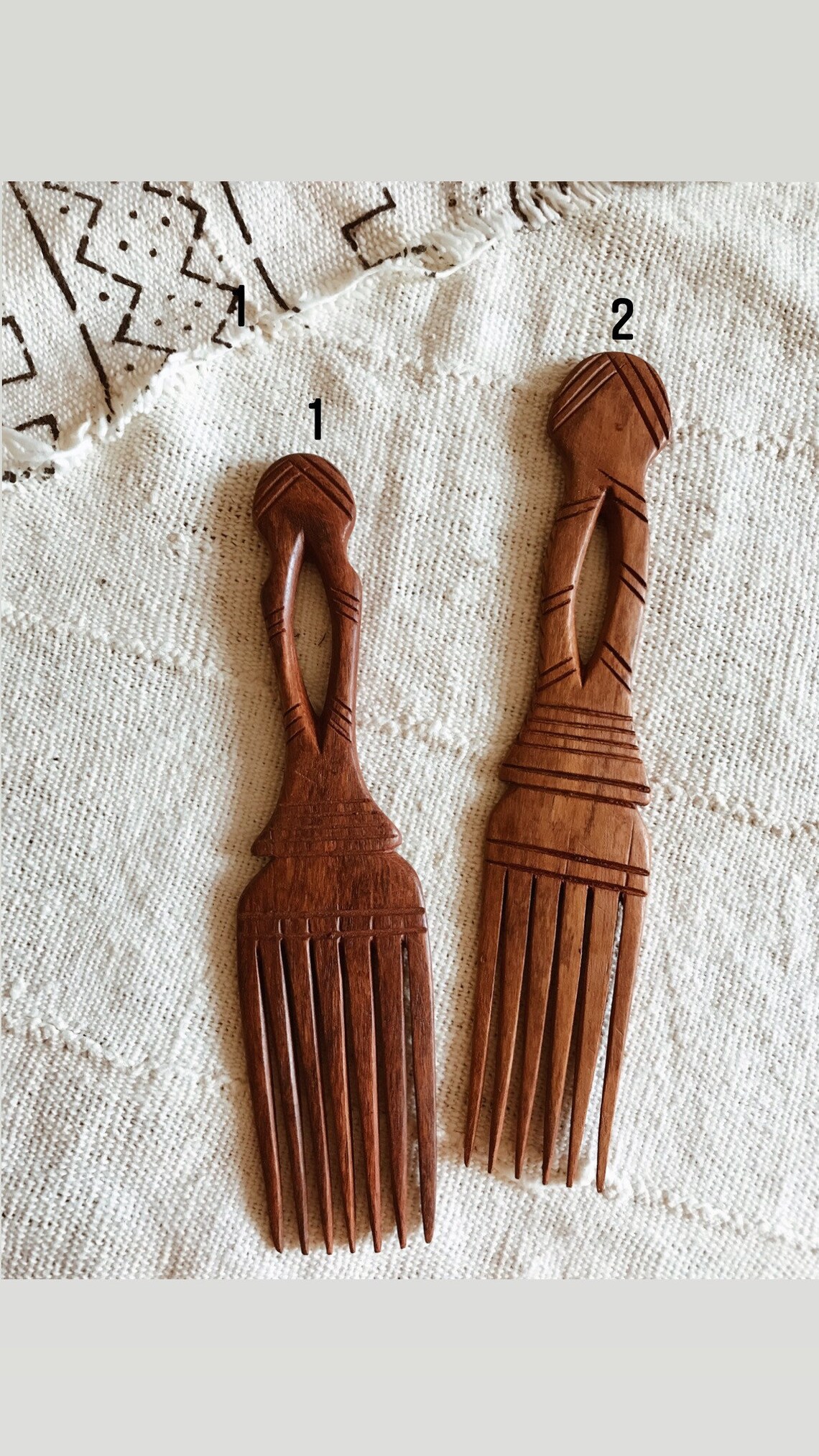 Duafe African Comb // Wood Afro Pick Wood Mask Afrocentric | Etsy