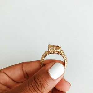 Atum Guardian Ring // Brass Wolf Ring, Ancient Egyptian Jewelry,Gold Ring, Brass Jewelry, African Jewelry, Afrocentric Jewelry, African Ring