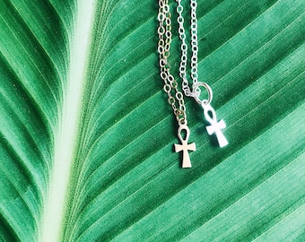 Tiny Gold Filled Ankh Necklace // Key of Life, Gold Ankh Necklace, Ancient Egyptian Jewelry, African Jewelry, Gold Filled Jewelry