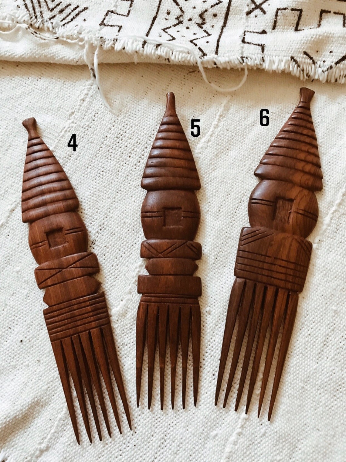 Duafe African Comb // Wood Afro Pick Wood Mask Afrocentric | Etsy