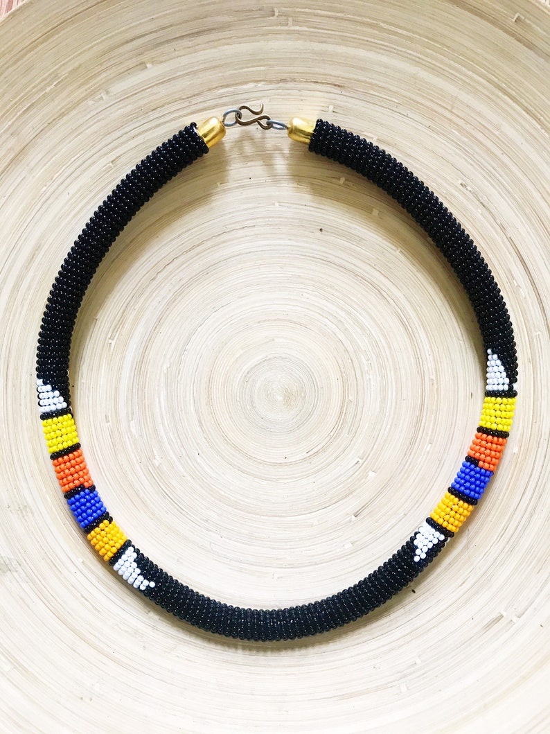 Kenyan Bead Necklace // Maasai African ChokerAfrican Jewelry Etsy