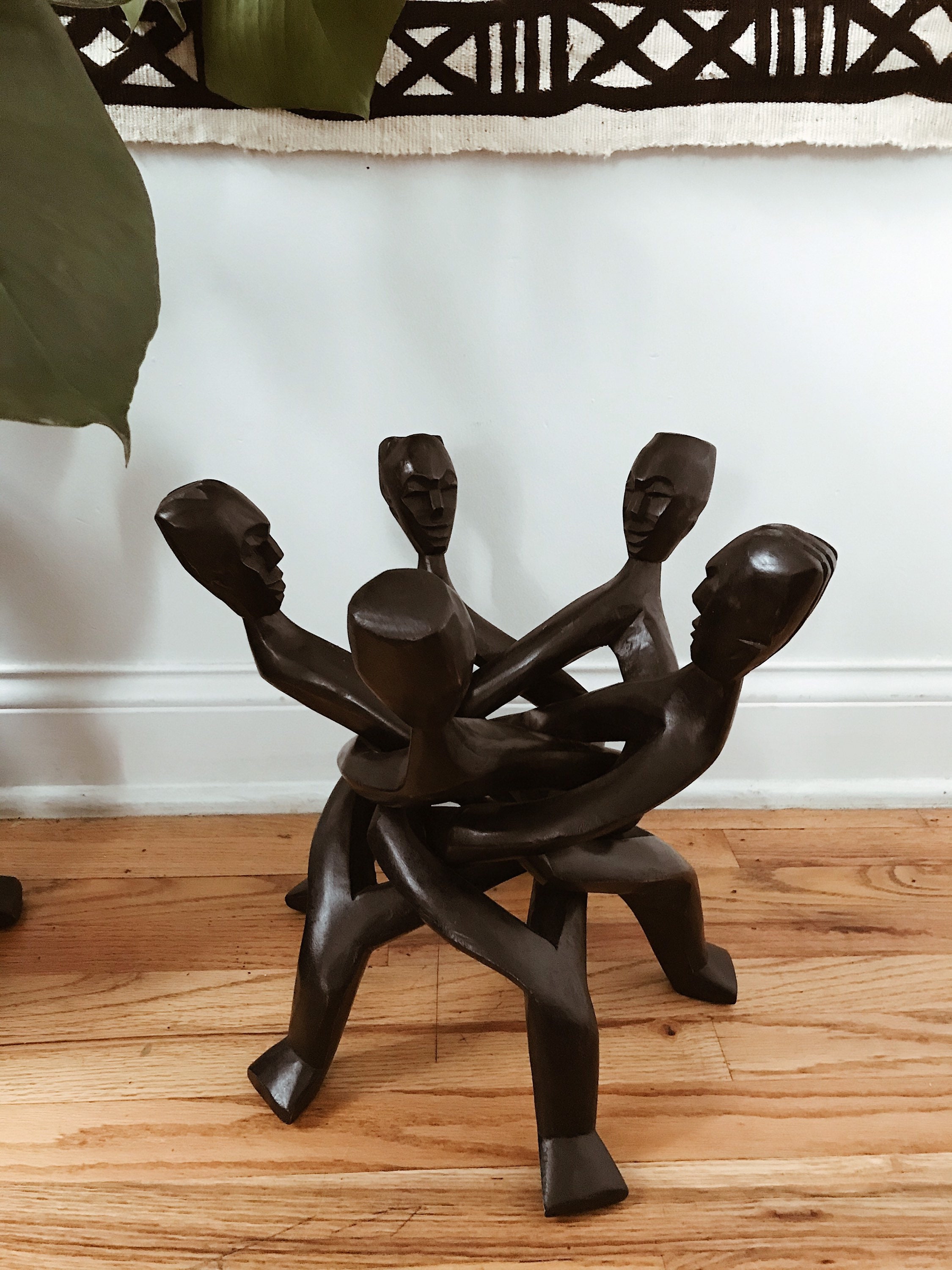 Five Headed African Unity Statue// African Wood Statue, Afrocentric Style, African Art, African Decor, African Sculpture, African Mask