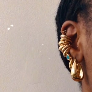 Patternist Ear Cuff //  Minimalist Ear Cuff, Gold Plated Ear Cuff Hoop Earring,  Ear Cuff No Piercing, Trendy Ear Cuff, Gold Earrings, Gift