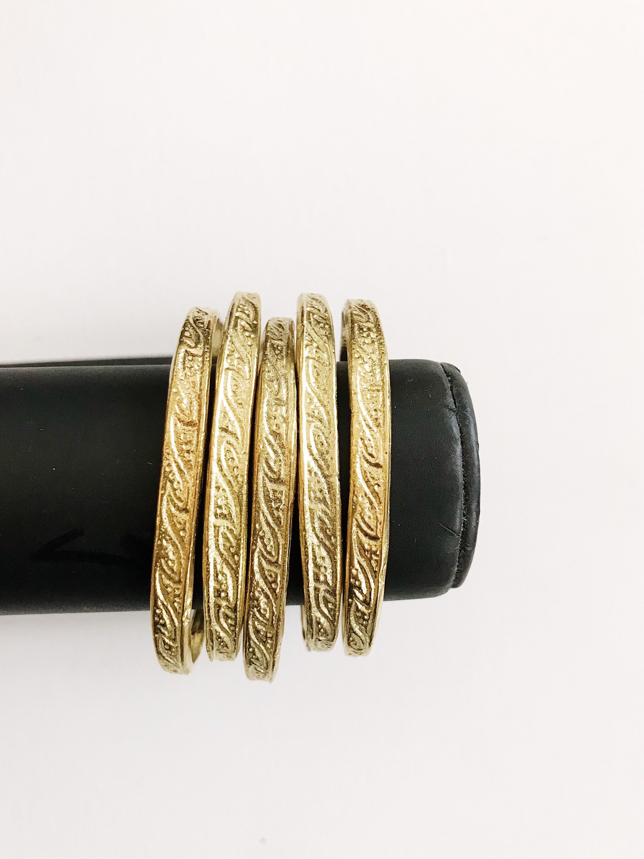 Divination Etched Cuff // Brass Bangles, Stack Bracelets, African