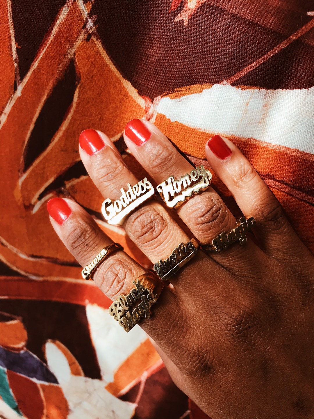 Queen Ring // Solid Brass Ring, Gold Ring, African Jewelry, Ethnic ...