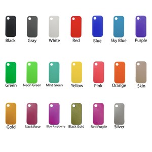 May include: A chart of 18 color swatches, each representing a different color. The colors are arranged in three rows of six swatches. The colors are: black, gray, white, red, blue, sky blue, purple, green, neon green, mint green, yellow, pink, orange, skin, gold, black rose, blue raspberry, black gold, red purple, and silver.