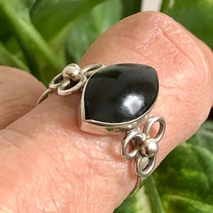 925 Obsidian Ring