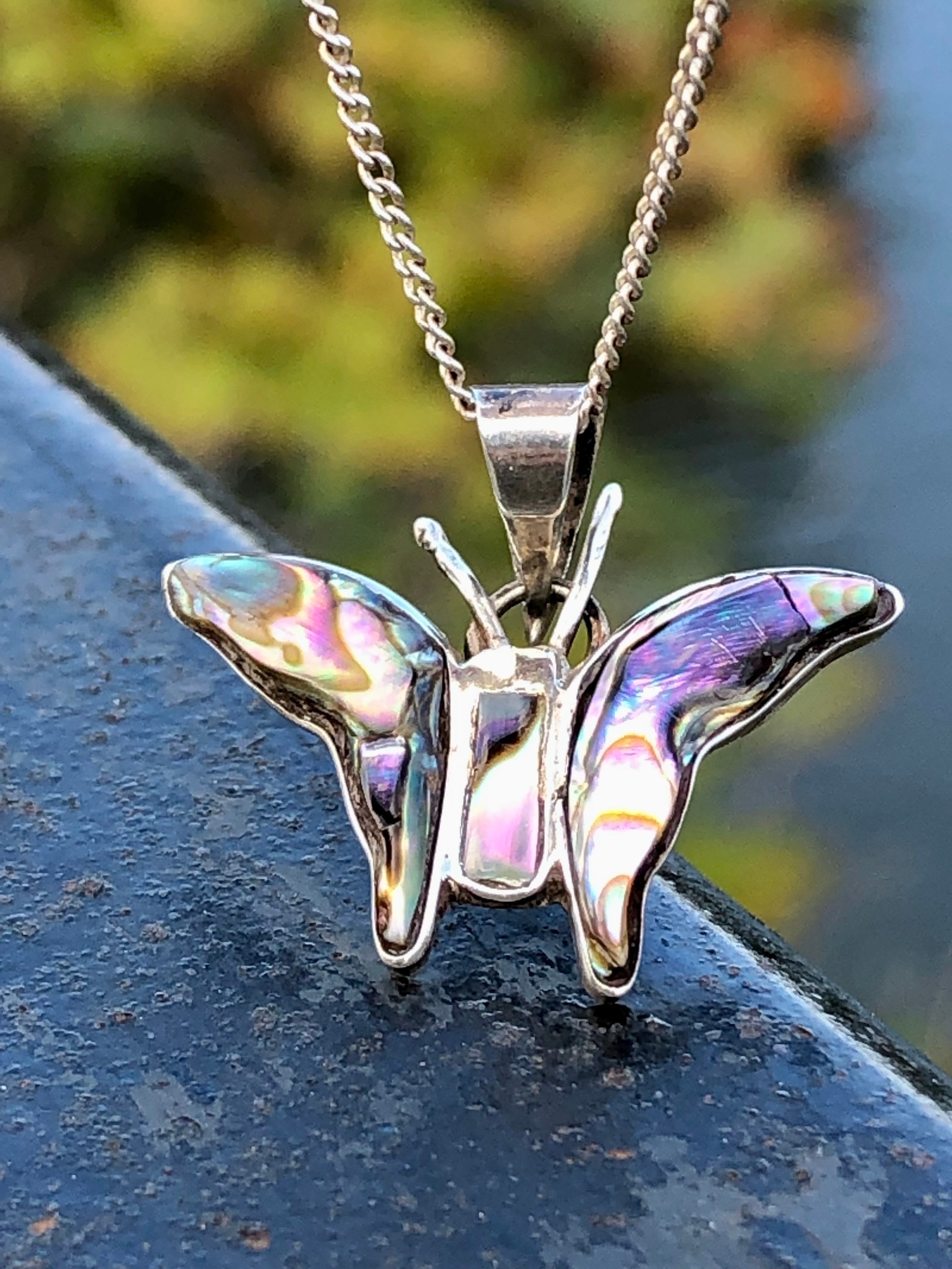 Abalone butterfly hotsell necklace