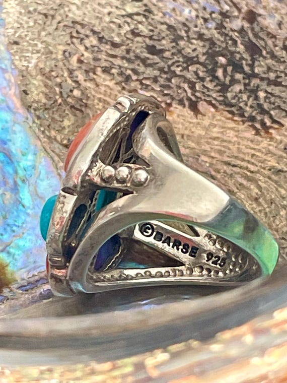 925 Barse Multi Stone Statement Ring Thailand - image 6