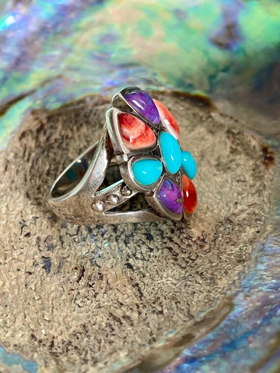 925 Barse Multi Stone Statement Ring Thailand - image 5