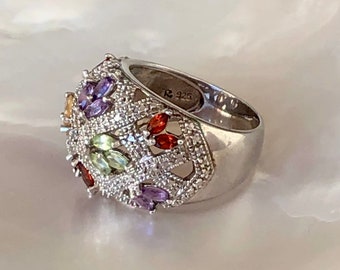 925 Gemstone Cocktail Ring