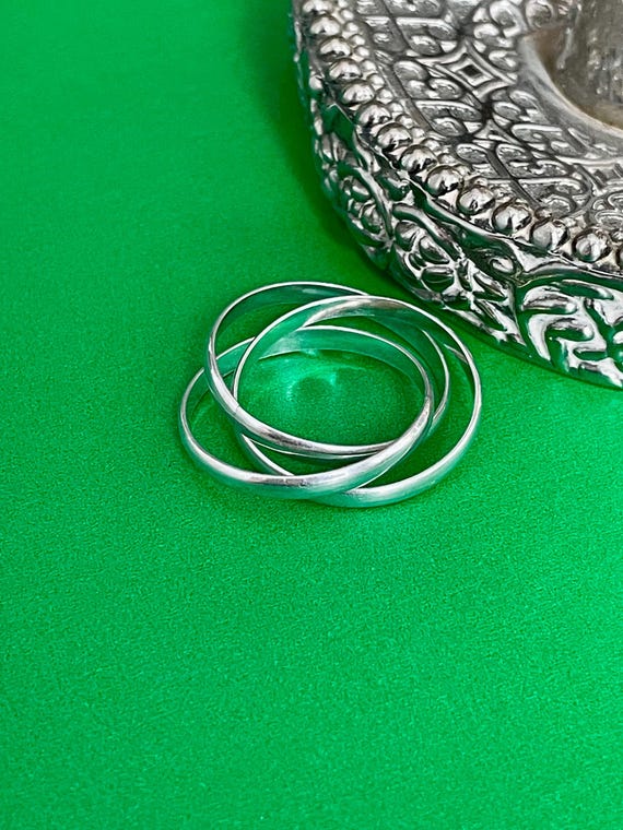 925 Triple Interlocking Band Ring - image 3