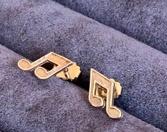 10k Gold Music Note Earrings