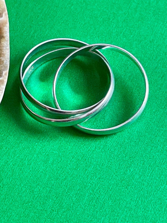 925 Triple Interlocking Band Ring - image 7