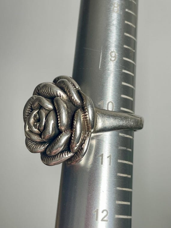 925 Puffy Flower Statement Ring - image 5