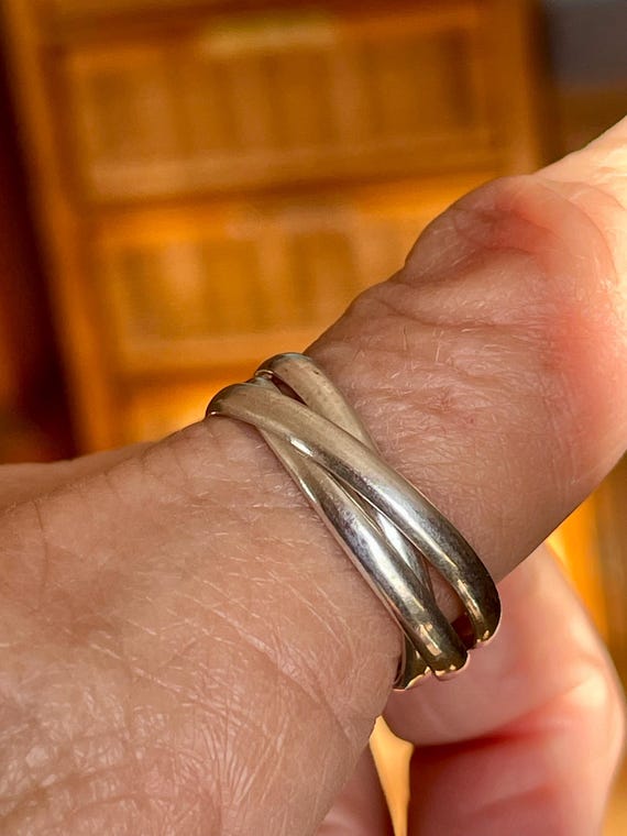 925 Triple Interlocking Band Ring - image 9
