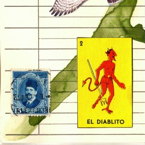 Bibliothek Due Date Card Collage - Die Geschichte des Wahnsinns - Ewige Rückkehr Serie - Druck mit Passepartout